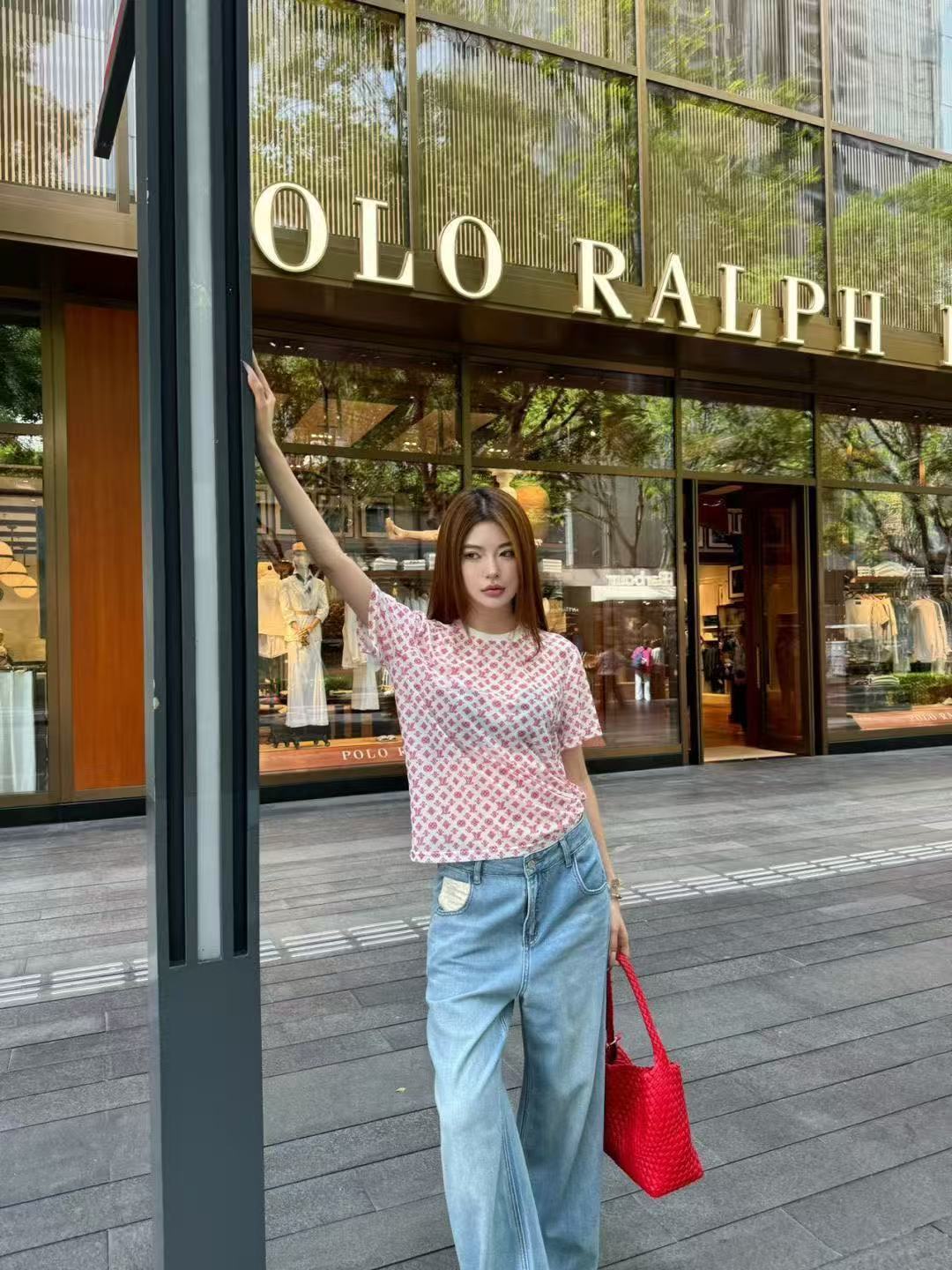 LV四つ葉のクローバーメッシュプリントTシャツ【50％割引+送料無料】