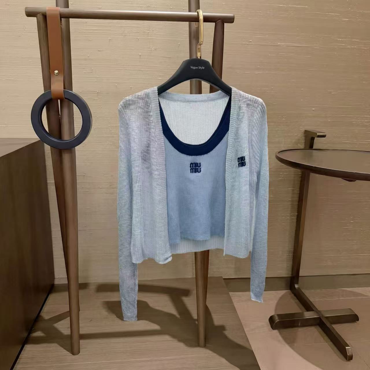 L0WEW 刺繍ベスト + カーディガン ツーピースセット【50％割引+送料無料】