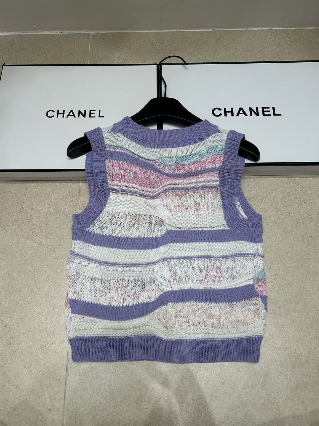 CHANE1 ダブルC カラフルウールベスト【50％割引+送料無料】