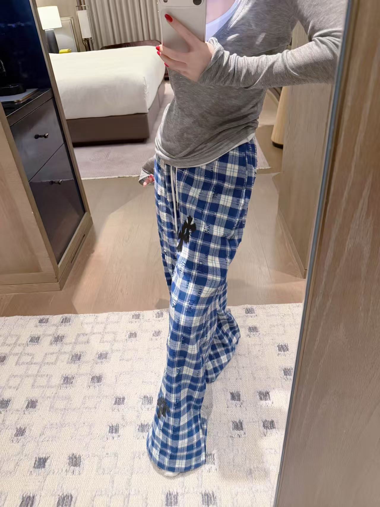 Chr0me Heartsチェック柄カジュアルパンツ【50％割引+送料無料】