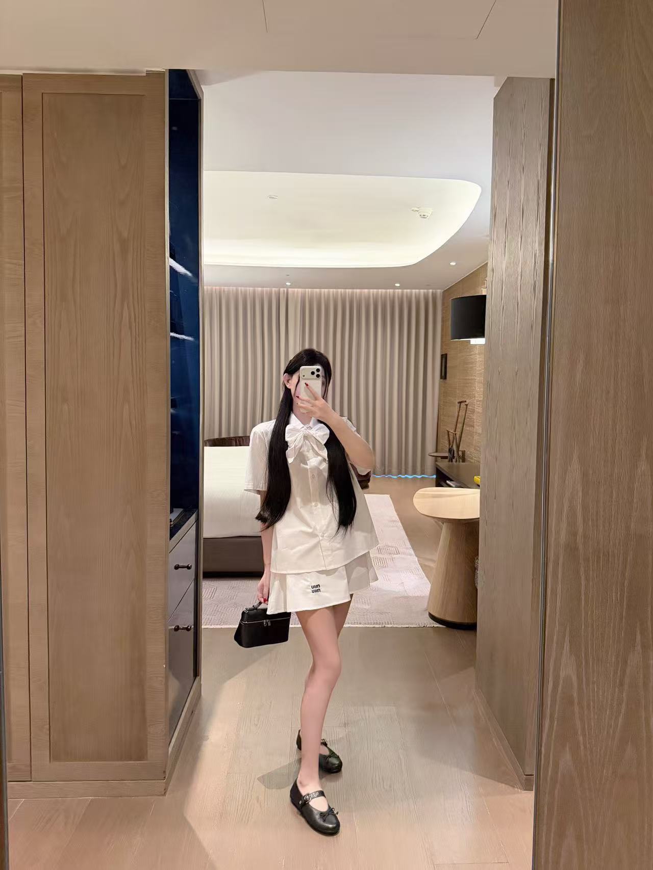 M1UM1U シャツ＋スカート ツーピースセット【50％割引+送料無料】