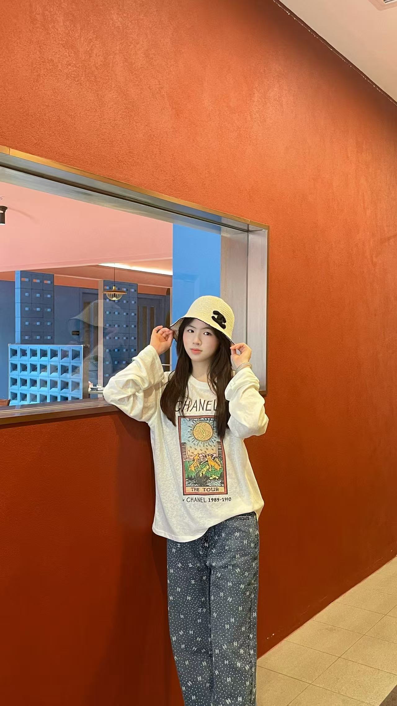 CHANE1 カラフルレター ロングスリーブTシャツ【50％割引+送料無料】