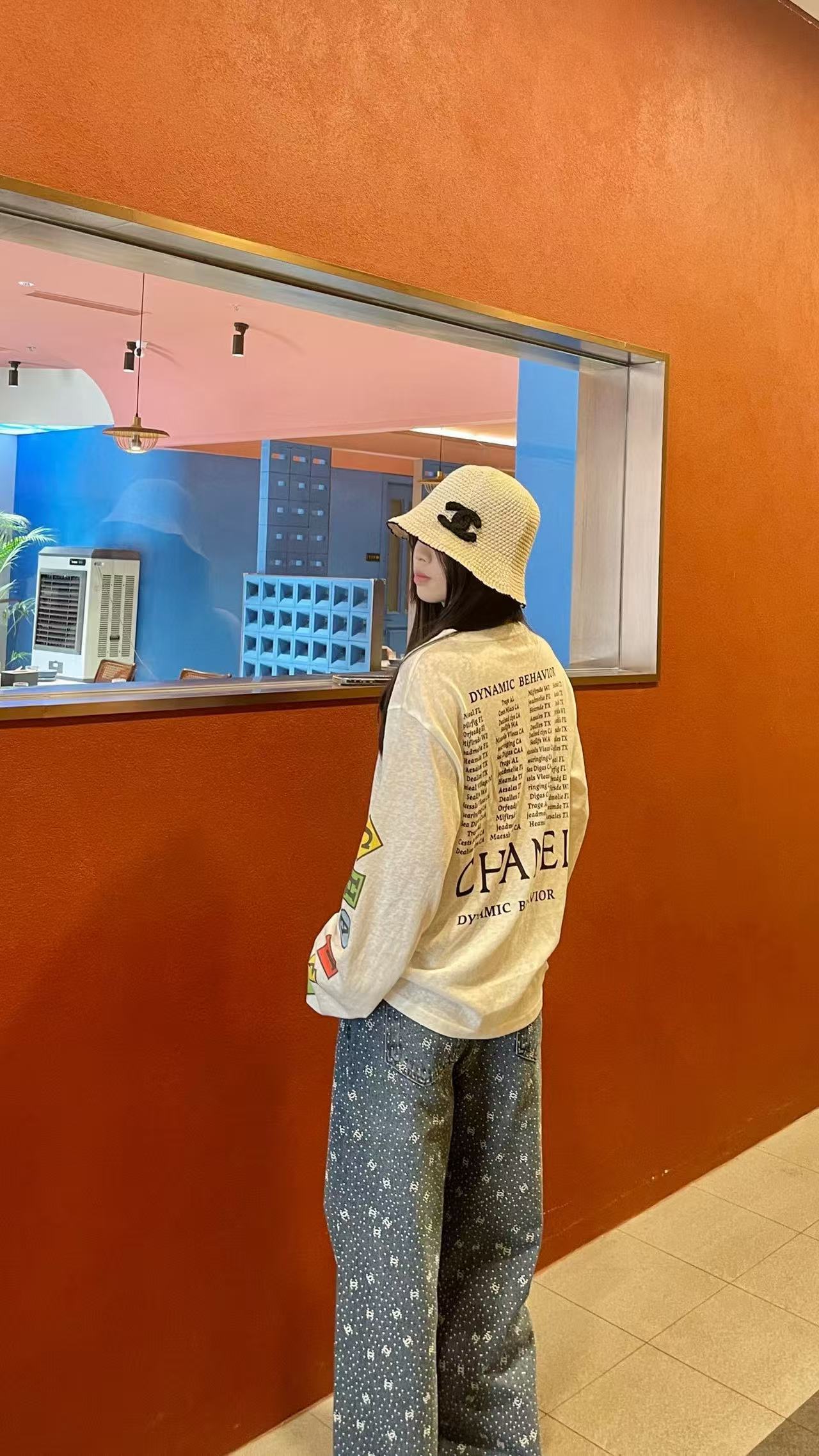 CHANE1 カラフルレター ロングスリーブTシャツ【50％割引+送料無料】