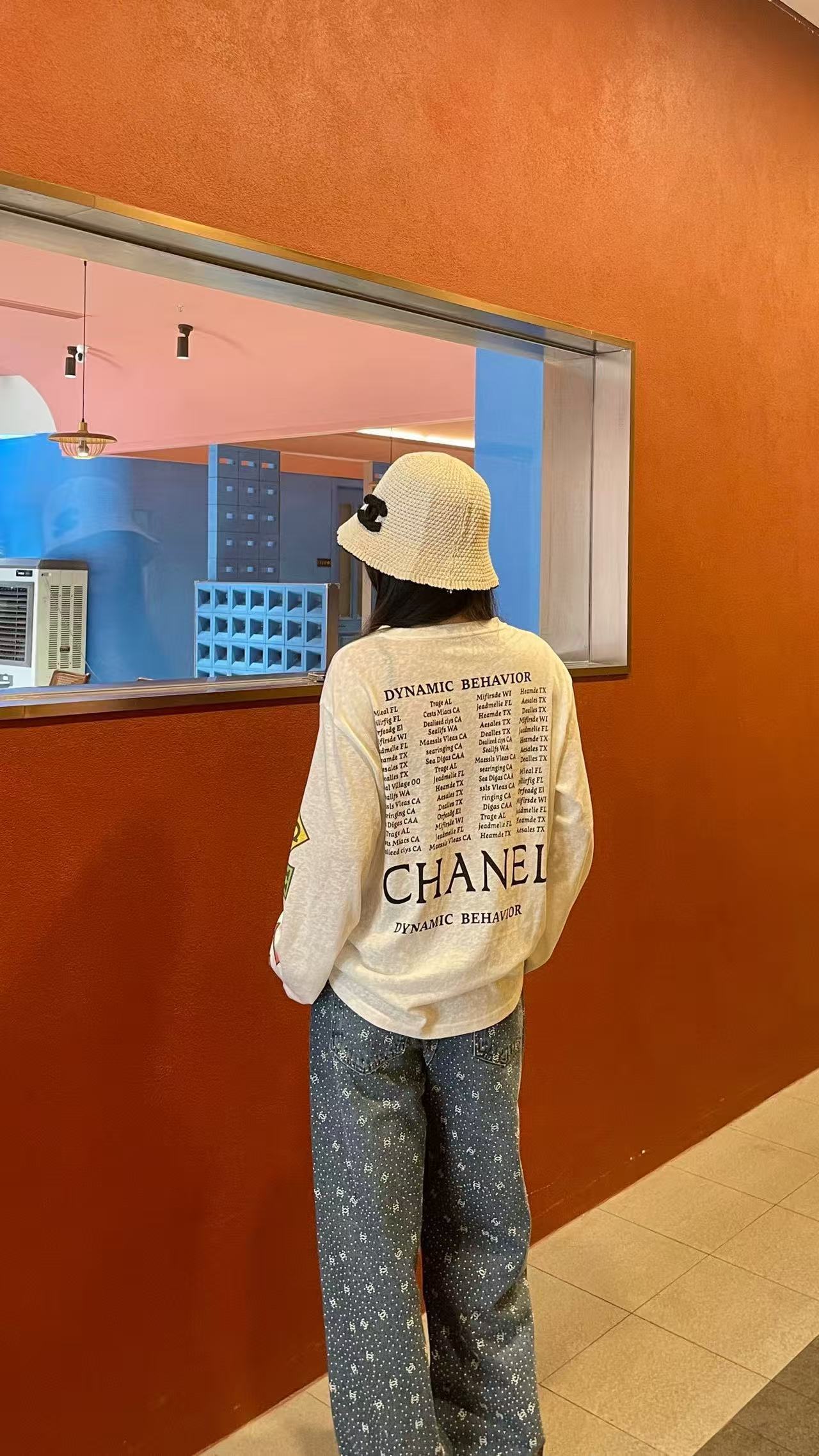 CHANE1 カラフルレター ロングスリーブTシャツ【50％割引+送料無料】