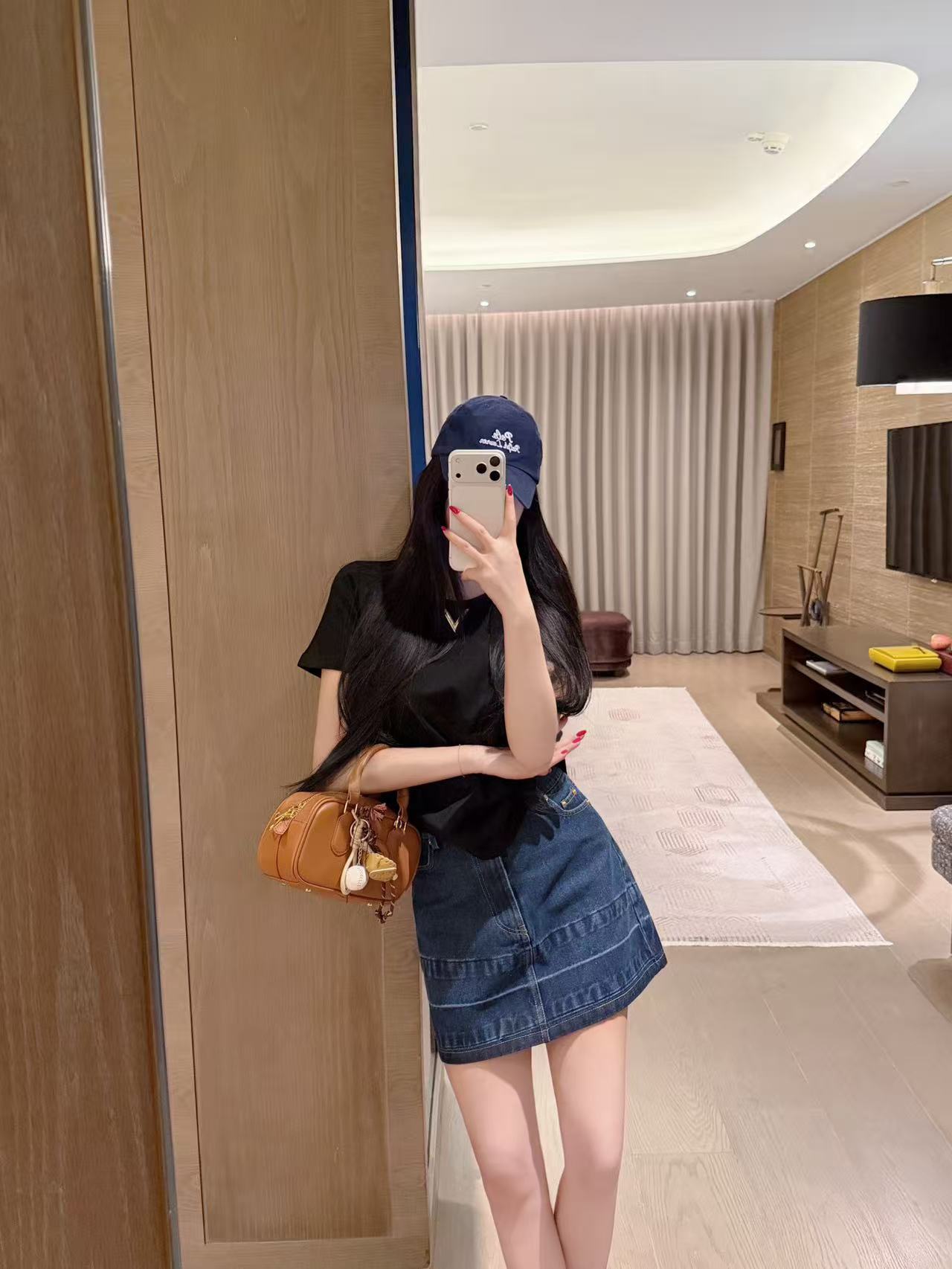 VELENT1NO Tシャツ+デニムスカート ツーピースセット【50％割引+送料無料】