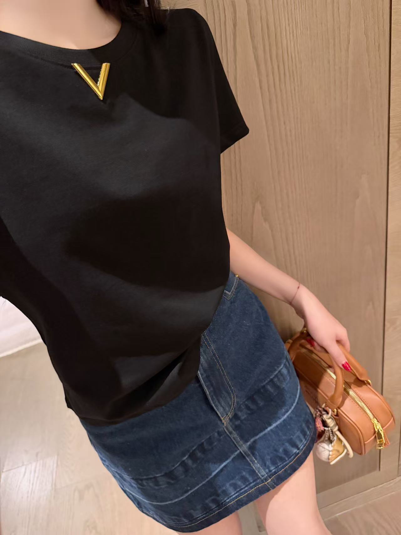 VELENT1NO Tシャツ+デニムスカート ツーピースセット【50％割引+送料無料】