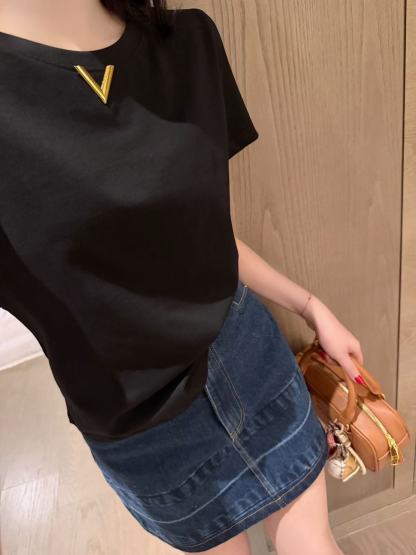 VELENT1NO Tシャツ+デニムスカート ツーピースセット【50％割引+送料無料】