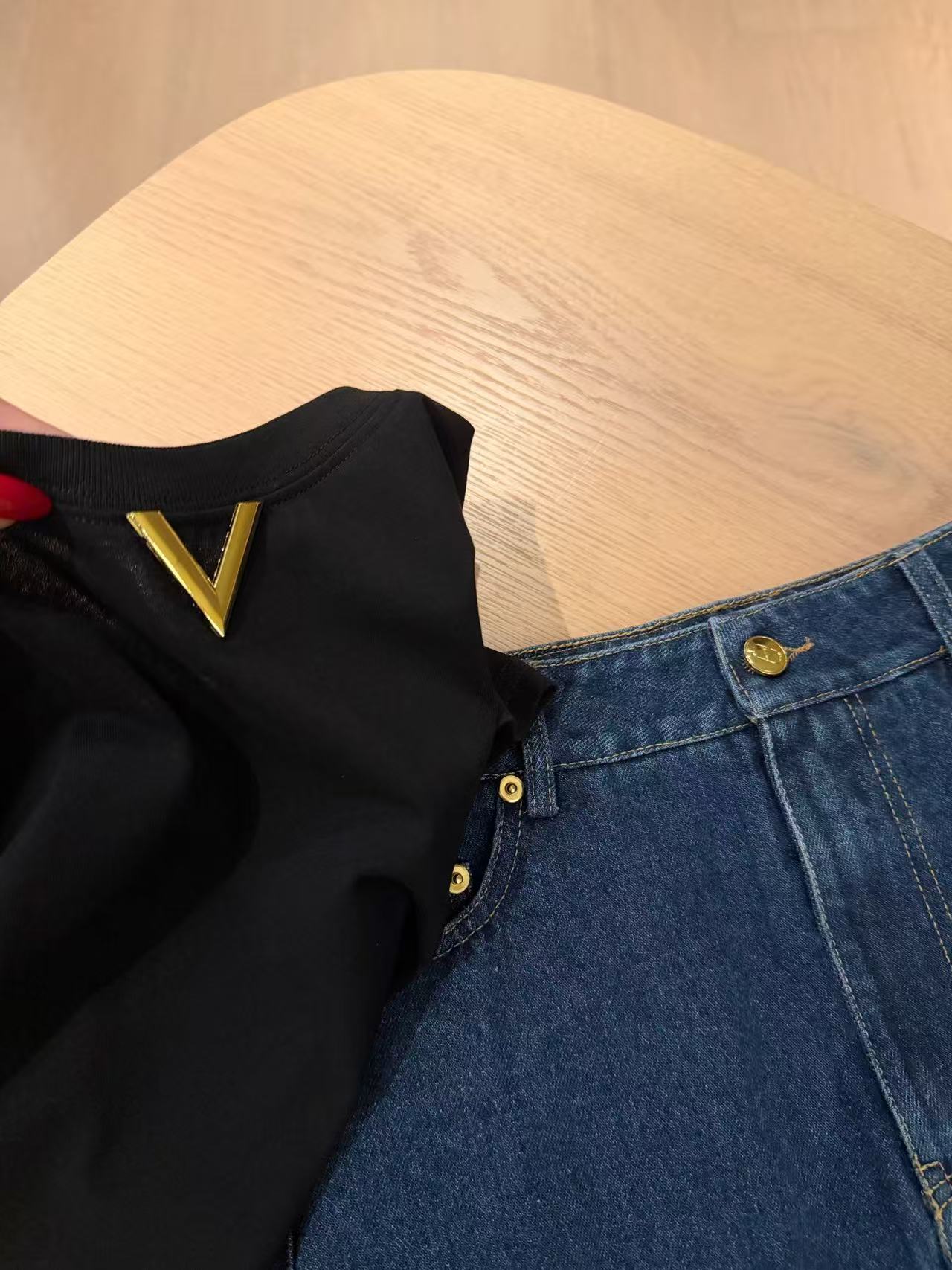 VELENT1NO Tシャツ+デニムスカート ツーピースセット【50％割引+送料無料】