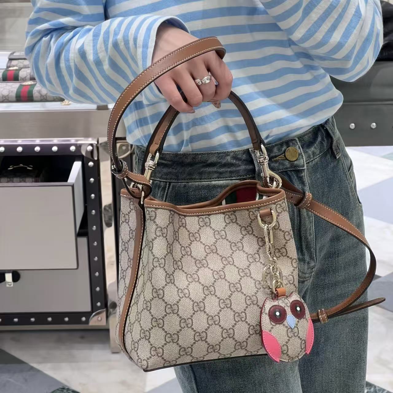 GUCC1 ジャカード バケットバッグ【50％割引+送料無料】