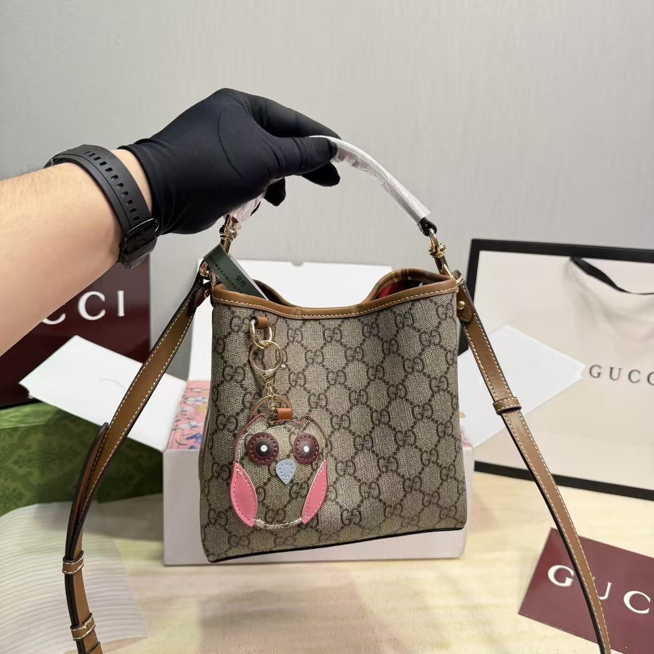 GUCC1 ジャカード バケットバッグ【50％割引+送料無料】