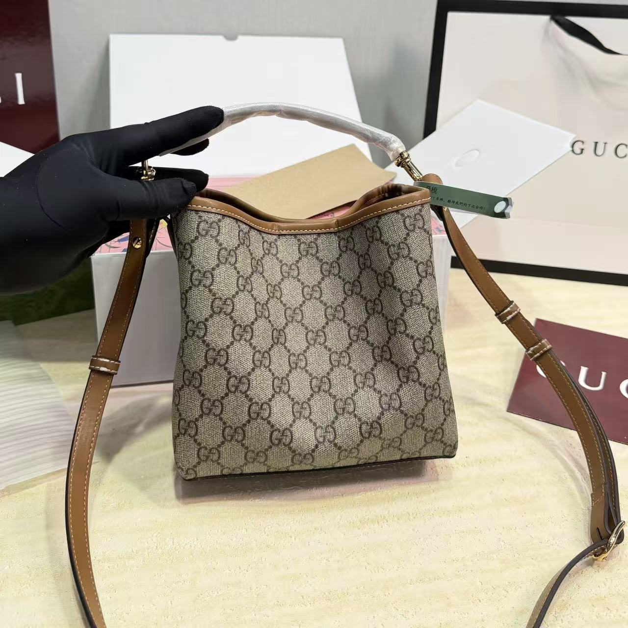 GUCC1 ジャカード バケットバッグ【50％割引+送料無料】