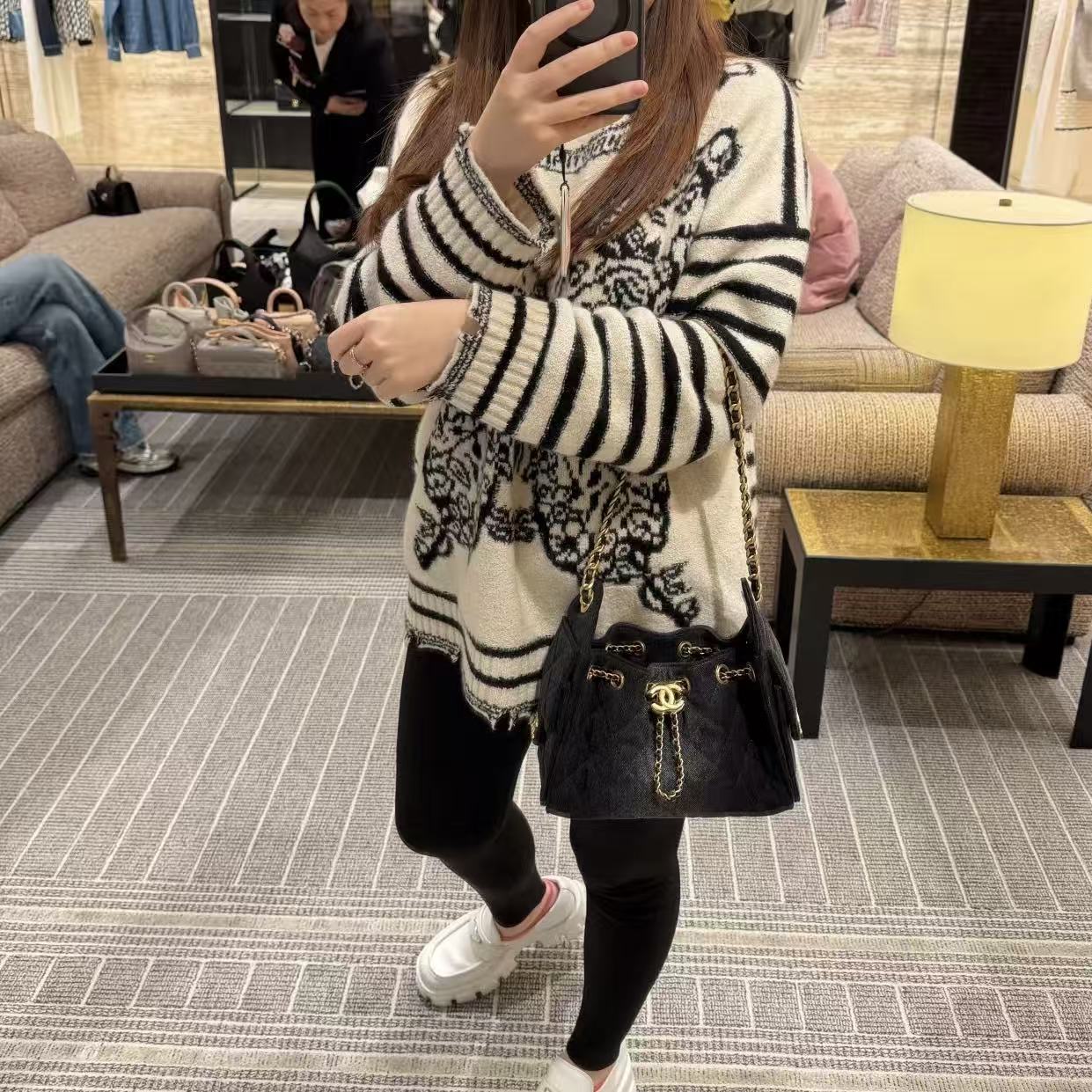 CHANE1 デニムチェーンショルダーバッグ【50％割引+送料無料】