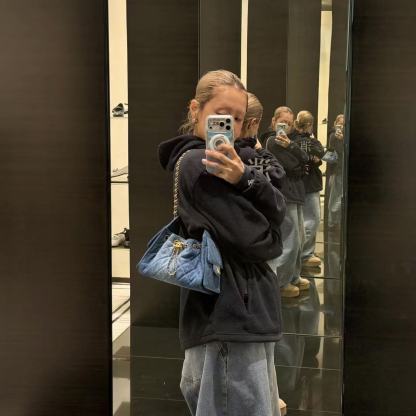 CHANE1 デニムチェーンショルダーバッグ【50％割引+送料無料】