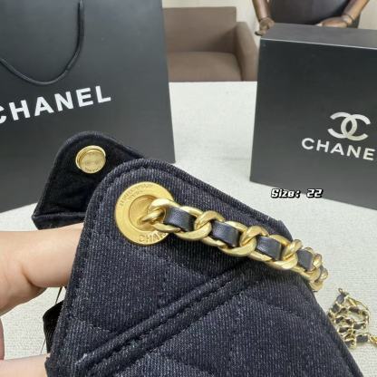 CHANE1 デニムチェーンショルダーバッグ【50％割引+送料無料】
