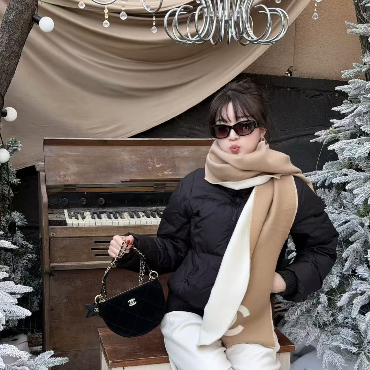 CHANE1 ベルベットチェーンバッグ【50％割引+送料無料】