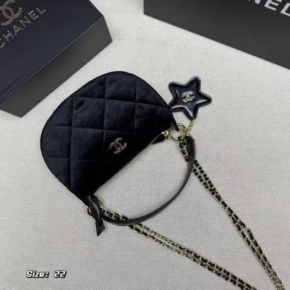 CHANE1 ベルベットチェーンバッグ【50％割引+送料無料】