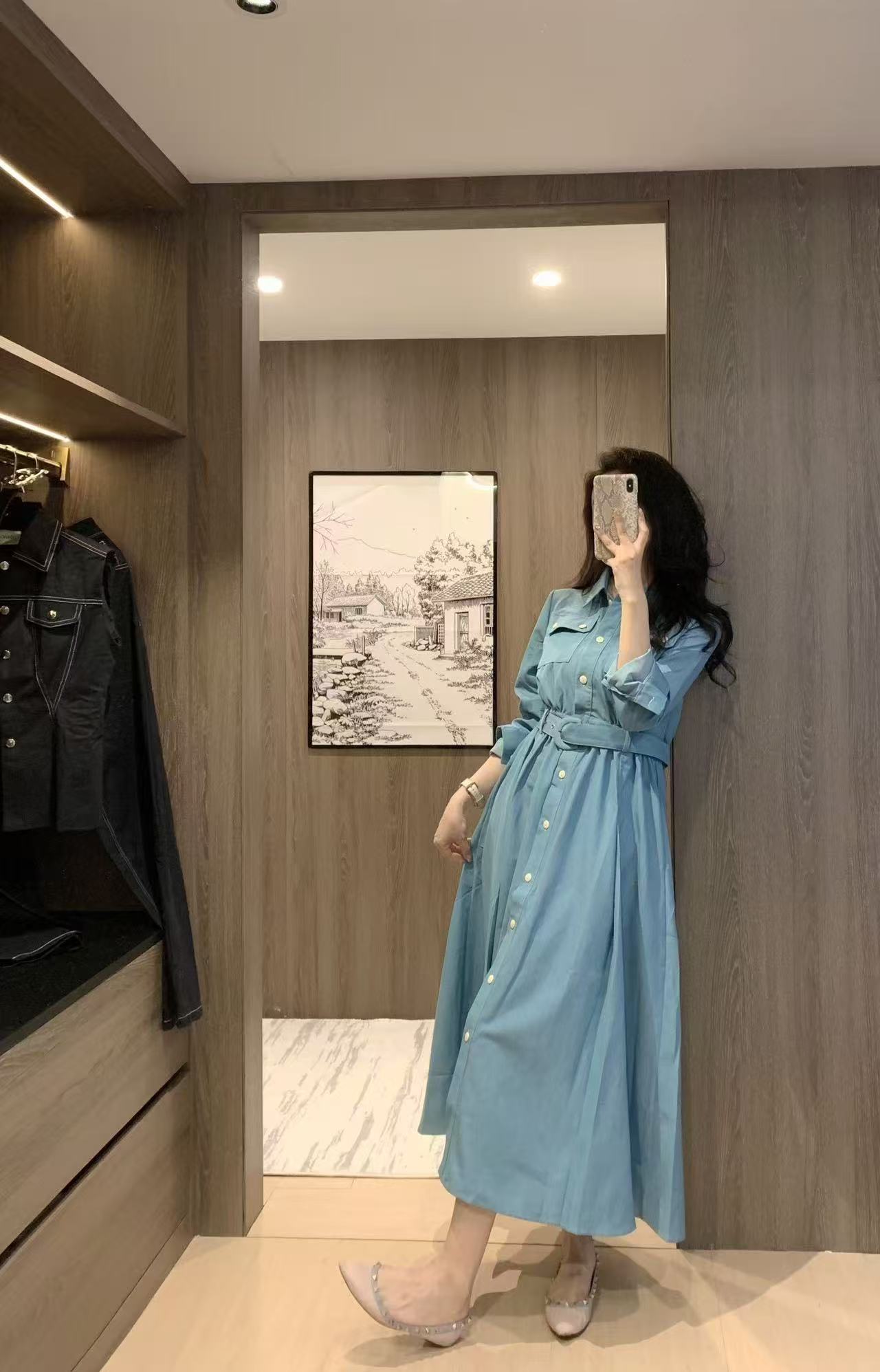 DIORの襟付き長袖ドレス【50％割引+送料無料】