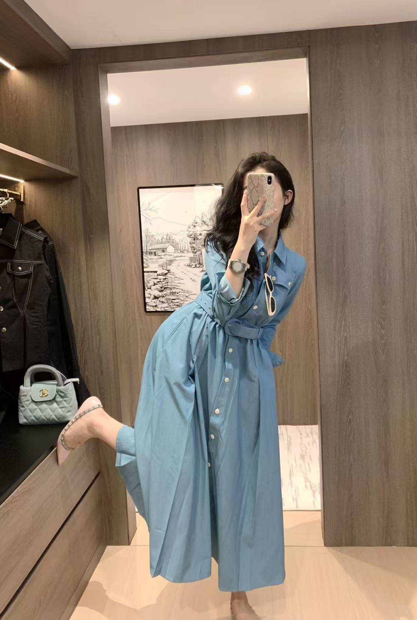 DIORの襟付き長袖ドレス【50％割引+送料無料】