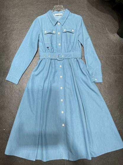 DIORの襟付き長袖ドレス【50％割引+送料無料】