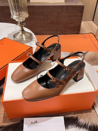 HEMRE5 高品質牛革スリングバックハイヒール【50％割引+送料無料】