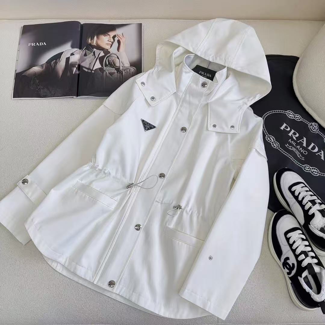 PR4DA トライアングルロゴ レースアップ フード付きトレンチコート【50％割引+送料無料】