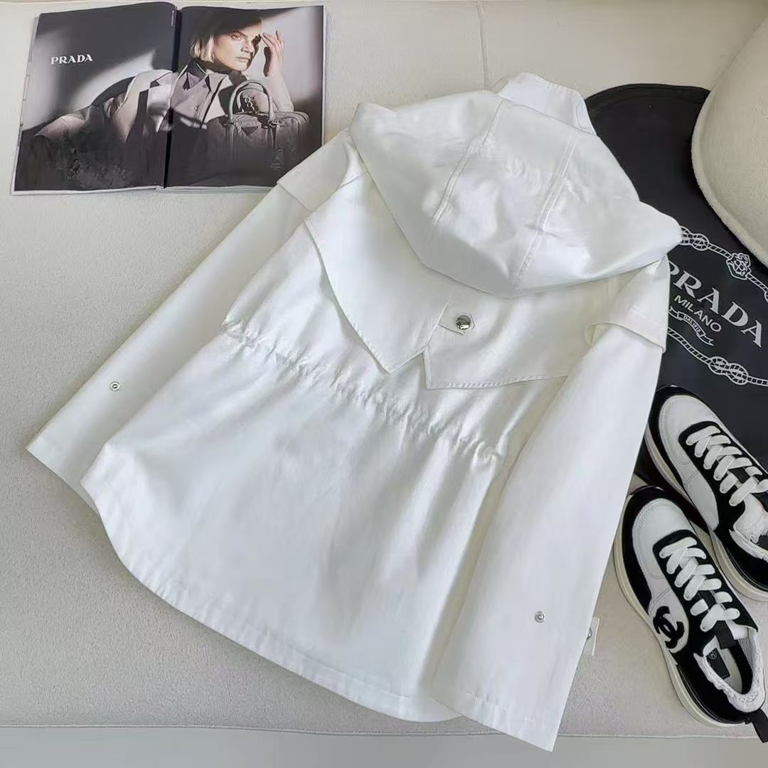 PR4DA トライアングルロゴ レースアップ フード付きトレンチコート【50％割引+送料無料】