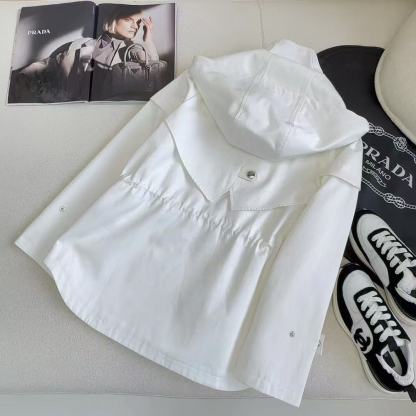 PR4DA トライアングルロゴ レースアップ フード付きトレンチコート【50％割引+送料無料】