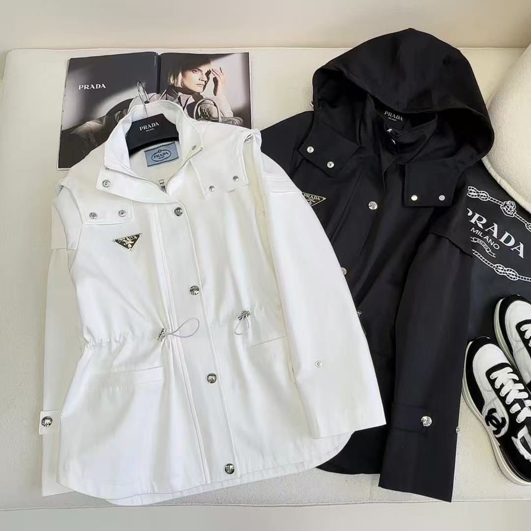 PR4DA トライアングルロゴ レースアップ フード付きトレンチコート【50％割引+送料無料】