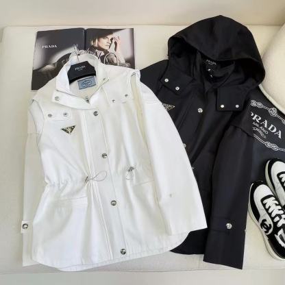 PR4DA トライアングルロゴ レースアップ フード付きトレンチコート【50％割引+送料無料】