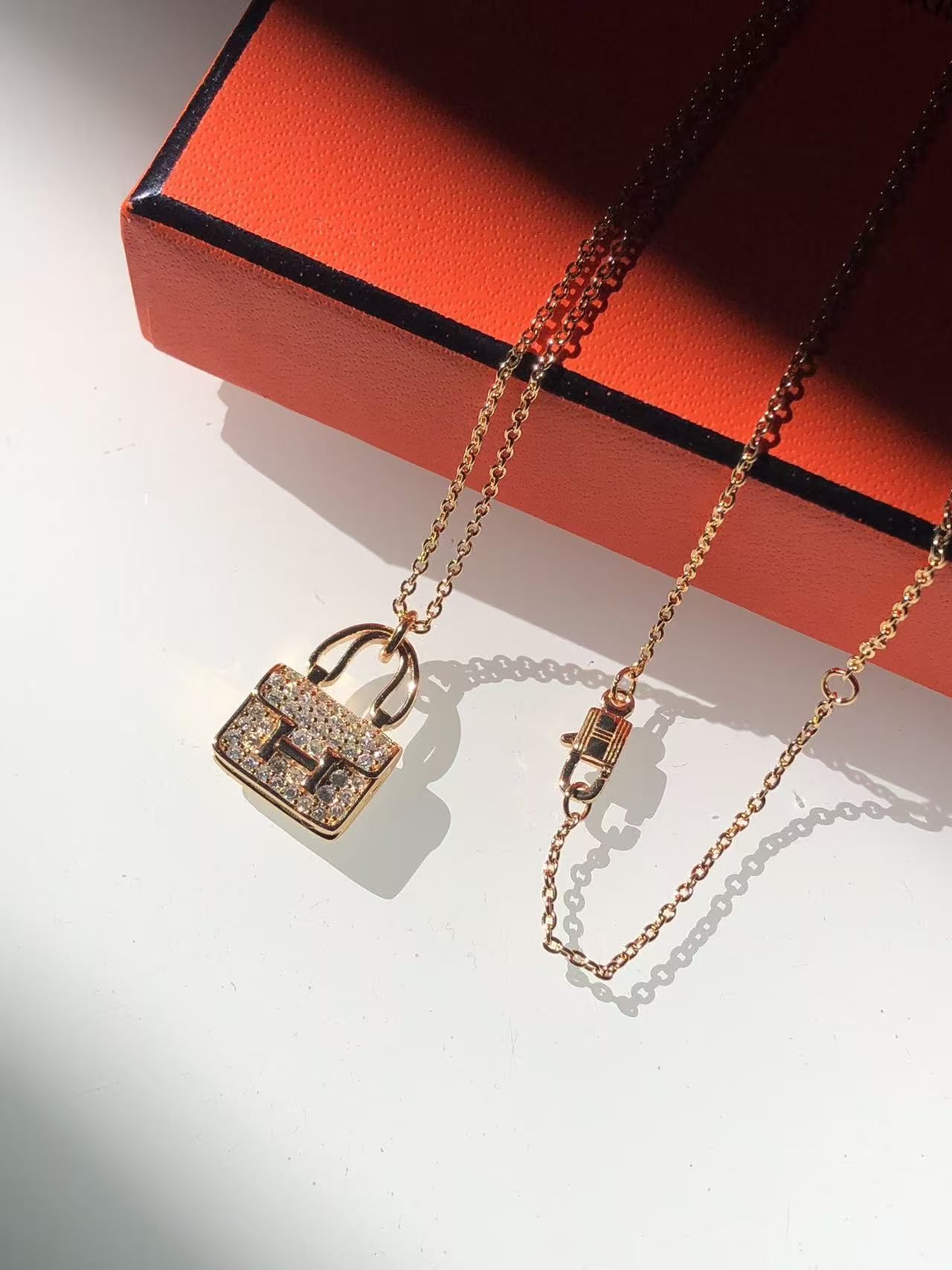 HERME5 ダイヤモンドをちりばめたバッグネックレス【50％割引+送料無料】