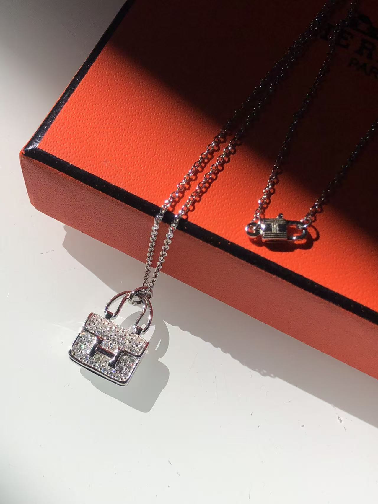 HERME5 ダイヤモンドをちりばめたバッグネックレス【50％割引+送料無料】