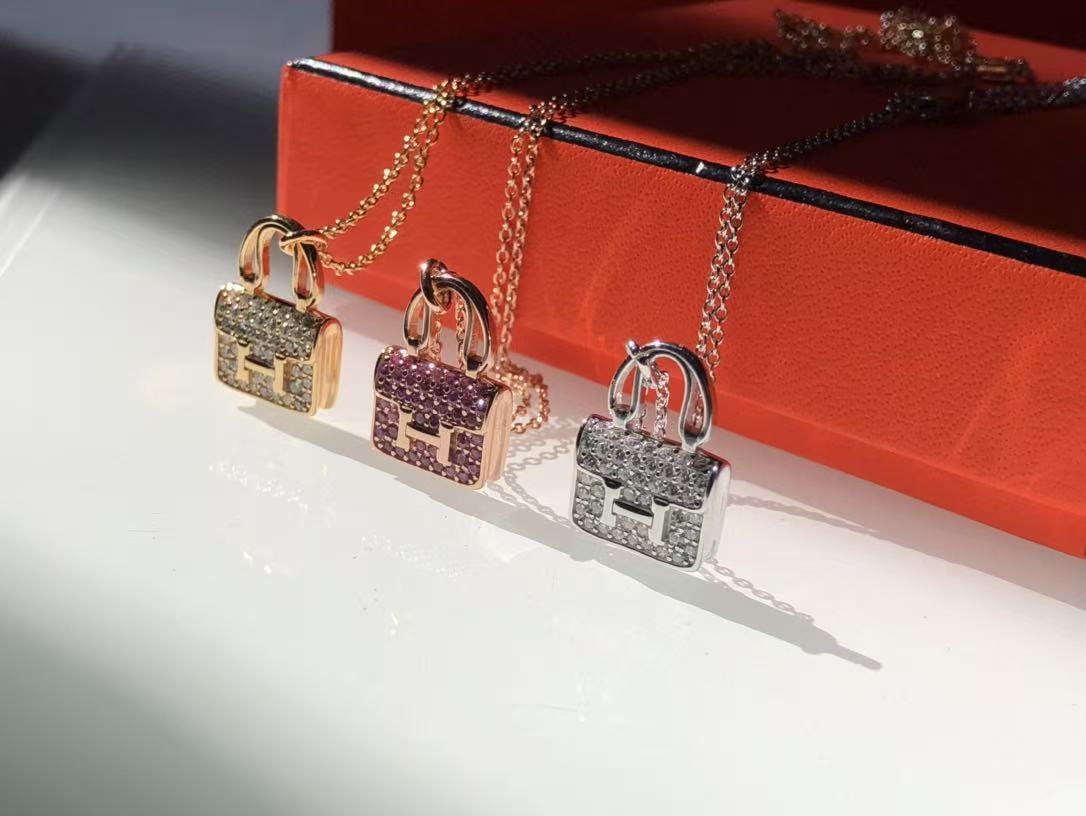 HERME5 ダイヤモンドをちりばめたバッグネックレス【50％割引+送料無料】