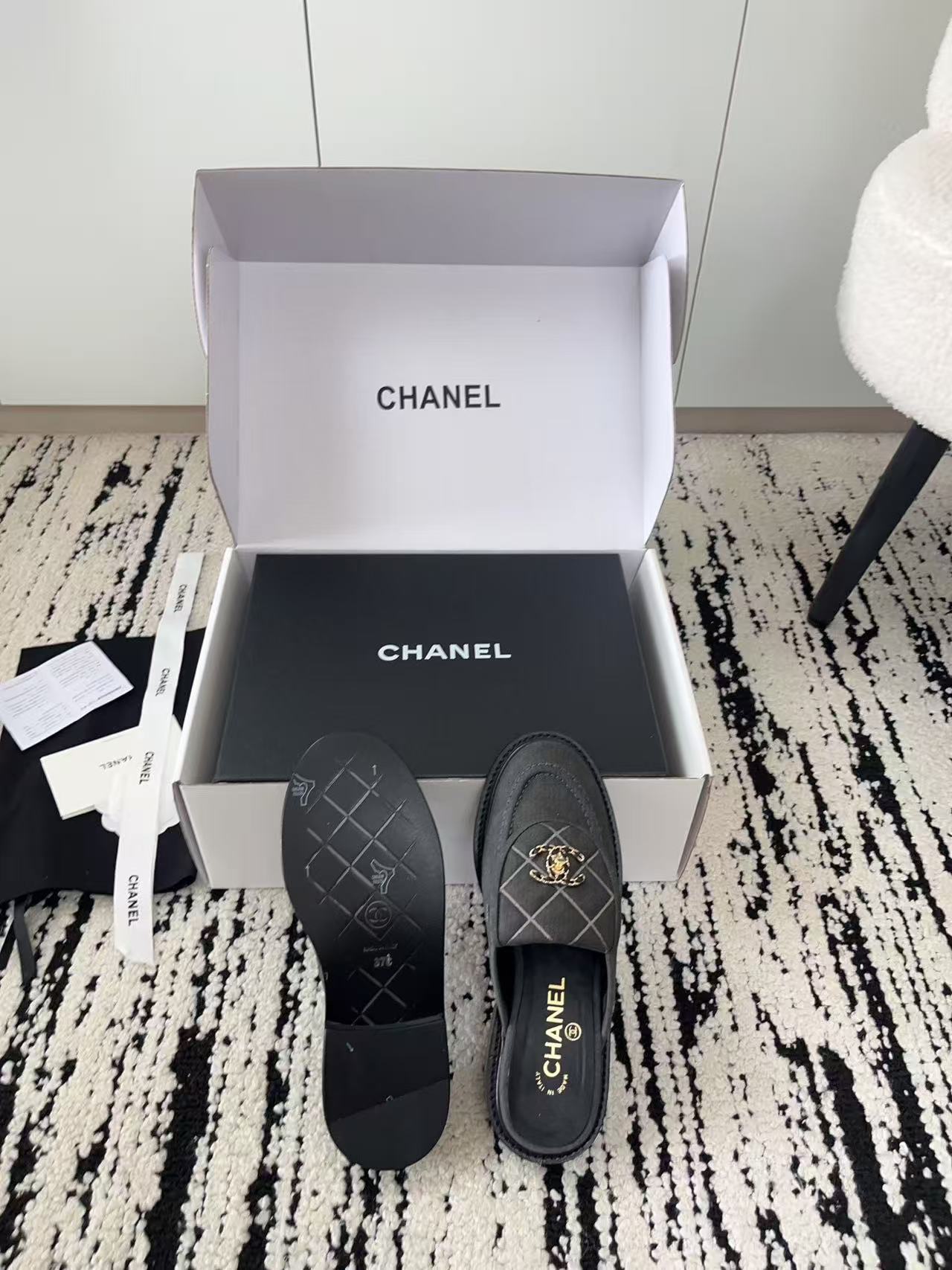 CHANE1 高品質ダブルCフラットスリッパ【50％割引+送料無料】