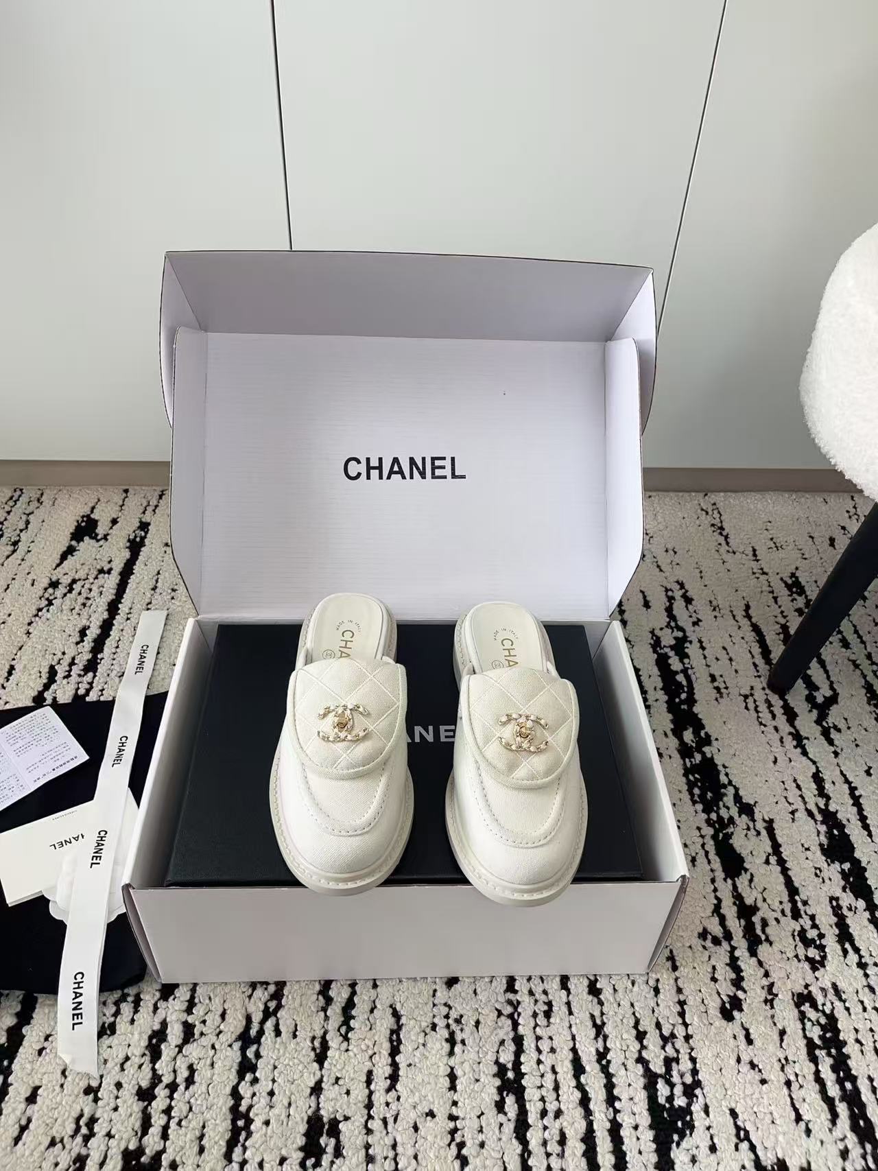 CHANE1 高品質ダブルCフラットスリッパ【50％割引+送料無料】