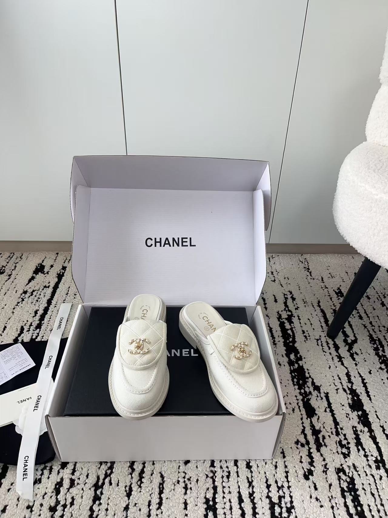 CHANE1 高品質ダブルCフラットスリッパ【50％割引+送料無料】