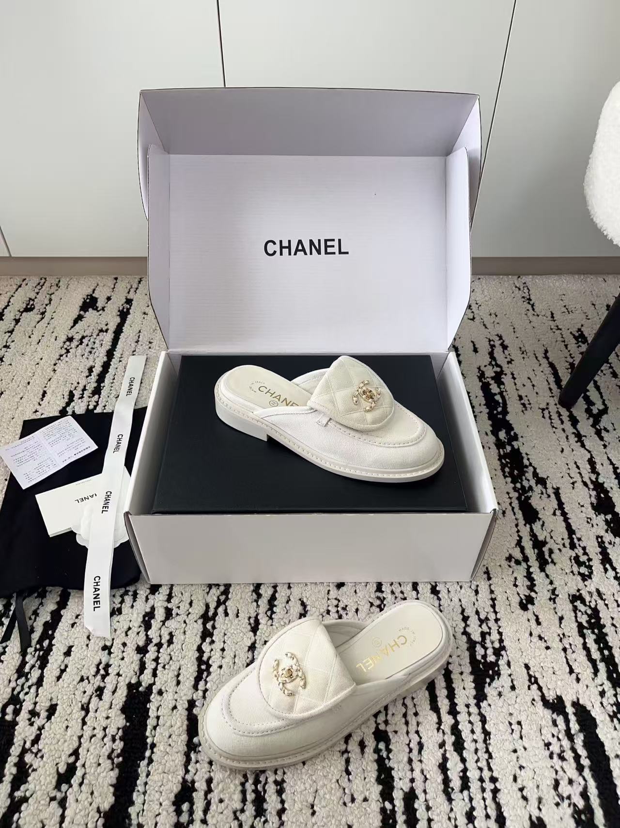 CHANE1 高品質ダブルCフラットスリッパ【50％割引+送料無料】