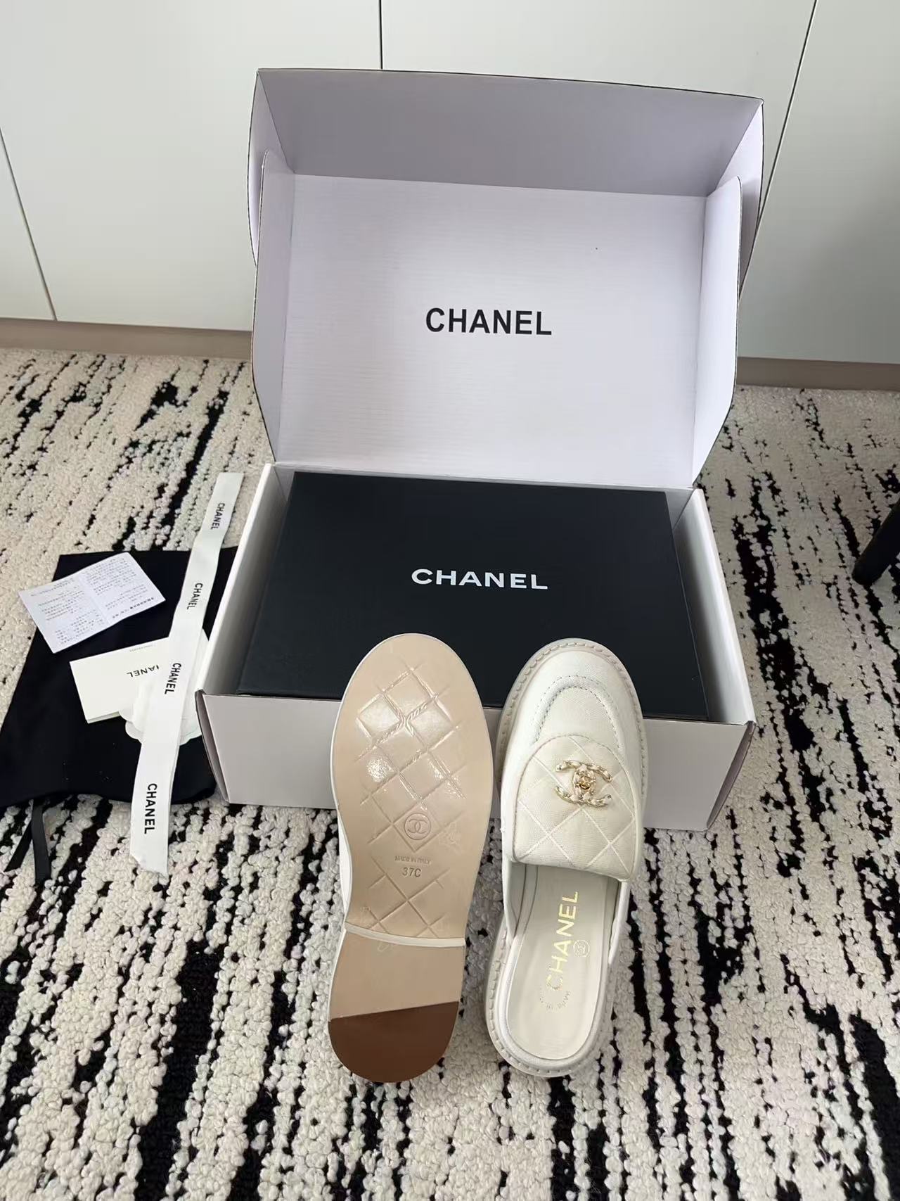 CHANE1 高品質ダブルCフラットスリッパ【50％割引+送料無料】