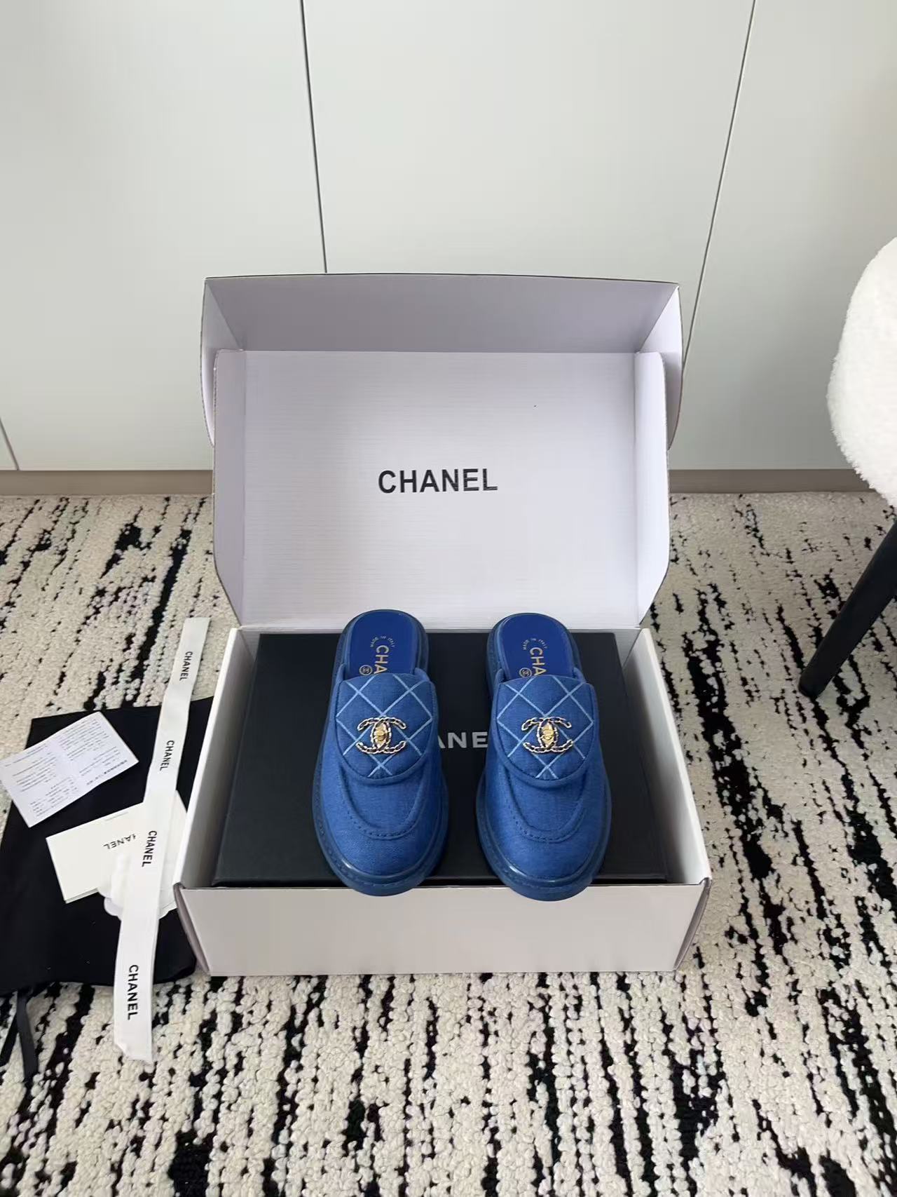 CHANE1 高品質ダブルCフラットスリッパ【50％割引+送料無料】