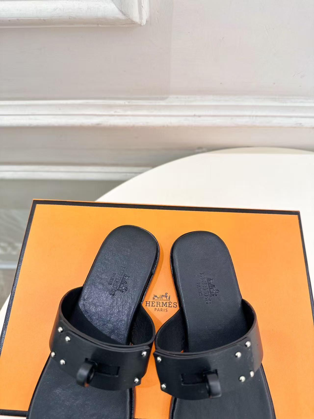 HERME5 高品質レザー フリップフロップ【50％割引+送料無料】