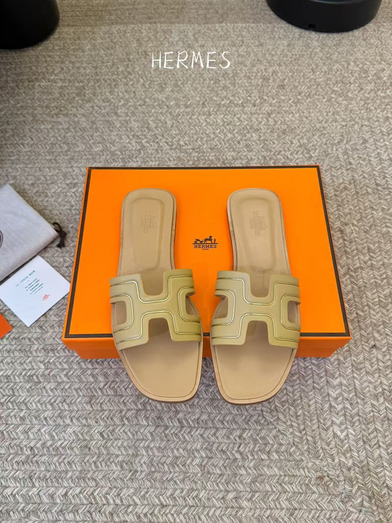 HERME5 高品質Hシープスキンスリッパ【50％割引+送料無料】