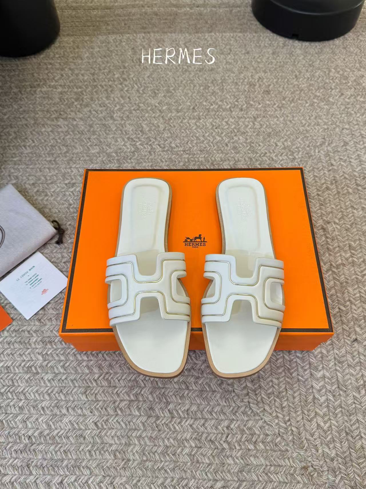 HERME5 高品質Hシープスキンスリッパ【50％割引+送料無料】