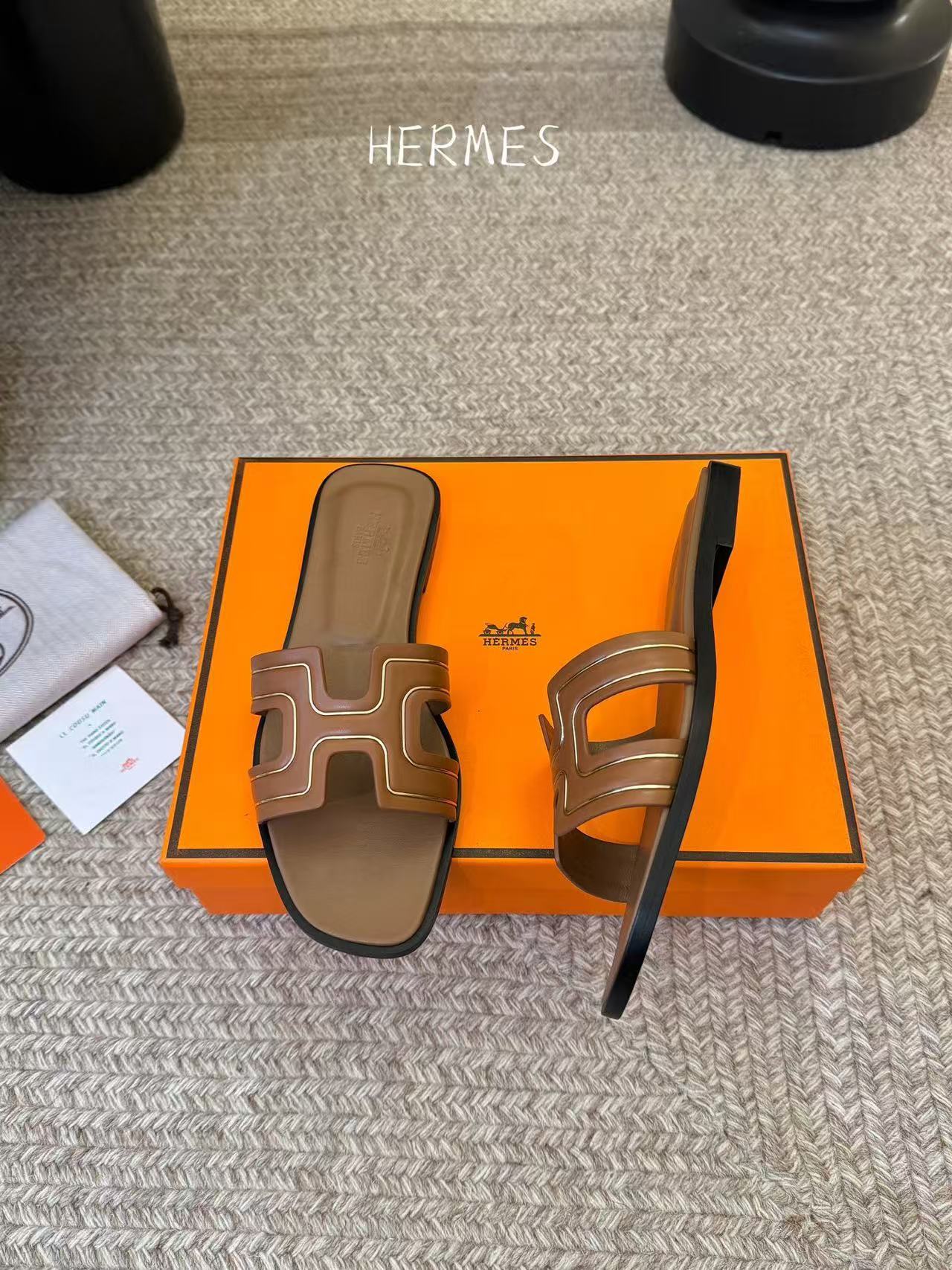 HERME5 高品質Hシープスキンスリッパ【50％割引+送料無料】