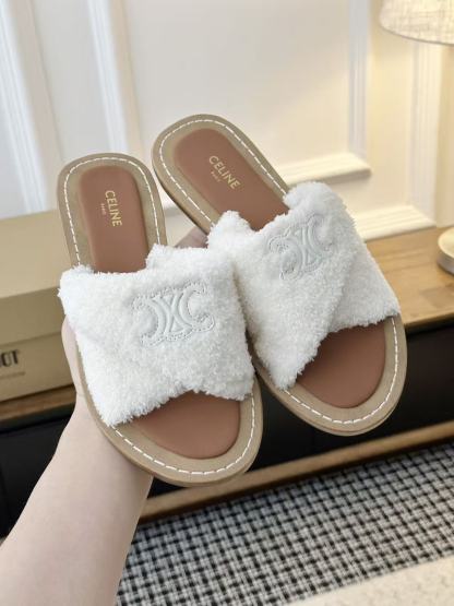 CEL1NE 高品質凱旋門ウールスリッパ【50％割引+送料無料】