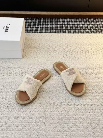 CEL1NE 高品質凱旋門ウールスリッパ【50％割引+送料無料】