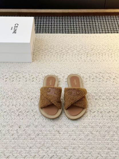 CEL1NE 高品質凱旋門ウールスリッパ【50％割引+送料無料】