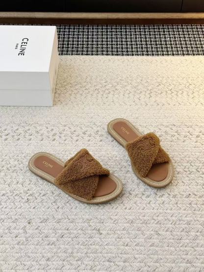 CEL1NE 高品質凱旋門ウールスリッパ【50％割引+送料無料】