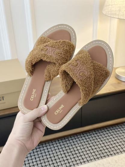 CEL1NE 高品質凱旋門ウールスリッパ【50％割引+送料無料】