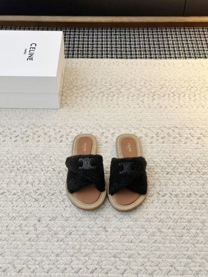 CEL1NE 高品質凱旋門ウールスリッパ【50％割引+送料無料】