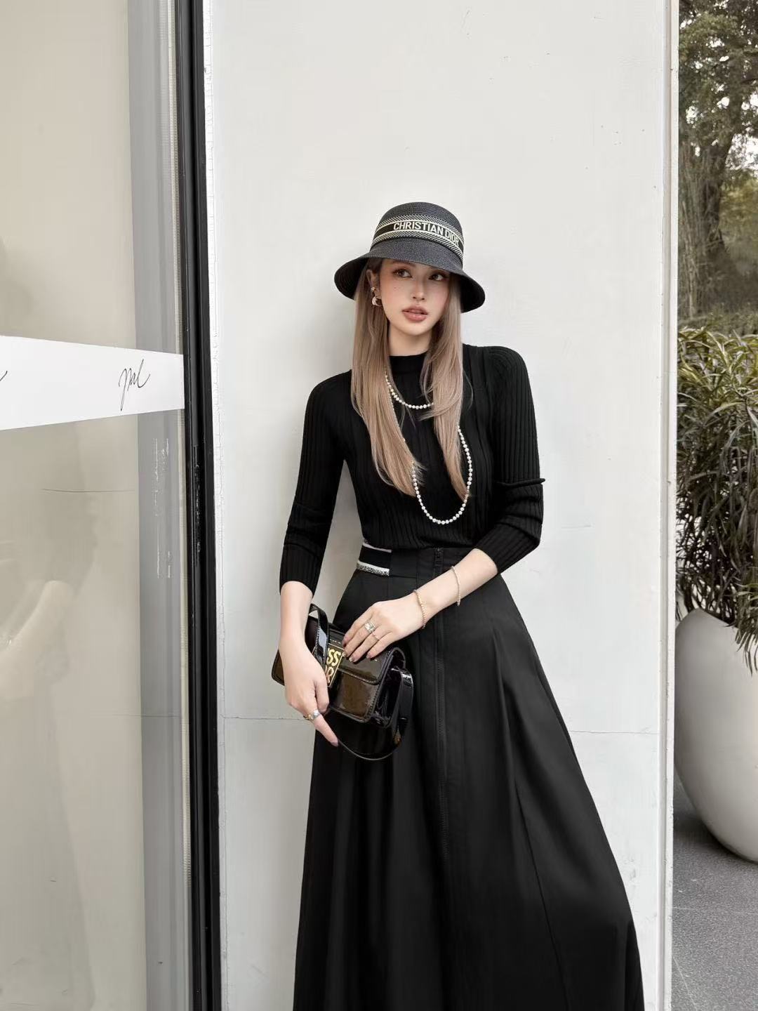 DIOR エラスティックウエスト レタースカート【50％割引+送料無料】