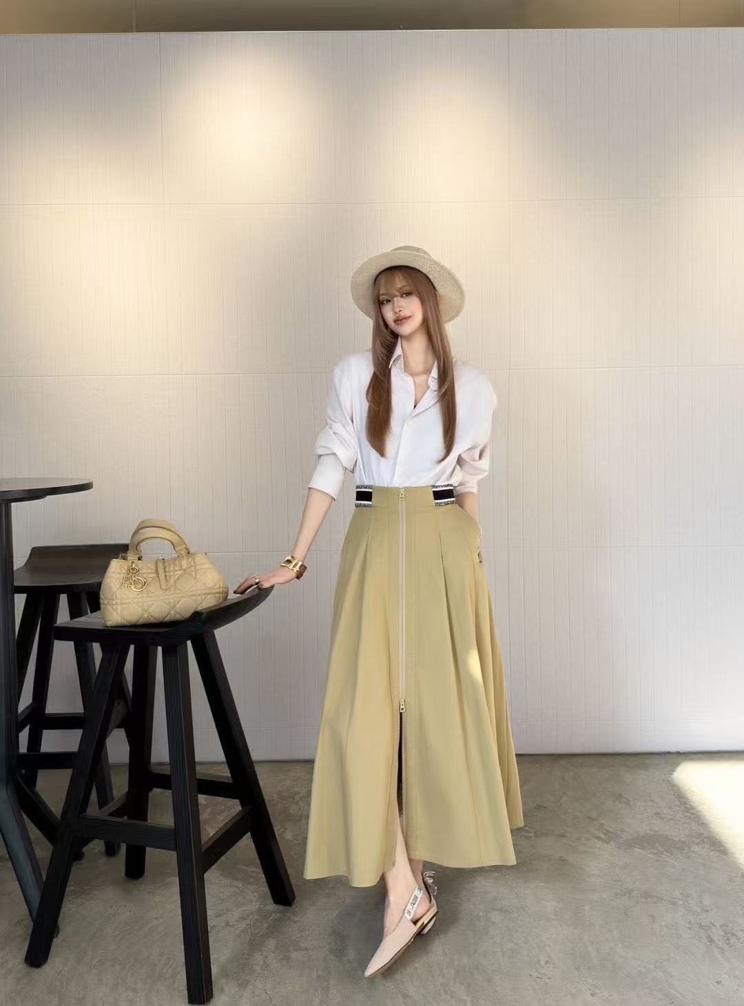 DIOR エラスティックウエスト レタースカート【50％割引+送料無料】